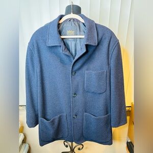 Newport Harbor Vintage Blue Wool Blend Chore Coat